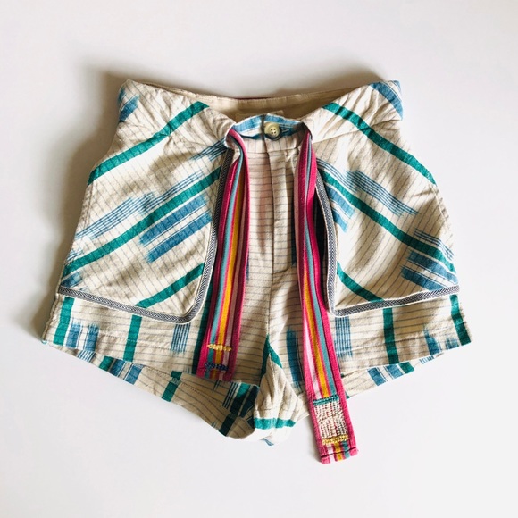 Urban Outfitters Pants - Sold UO Striped Paper Bag Shorts Cream